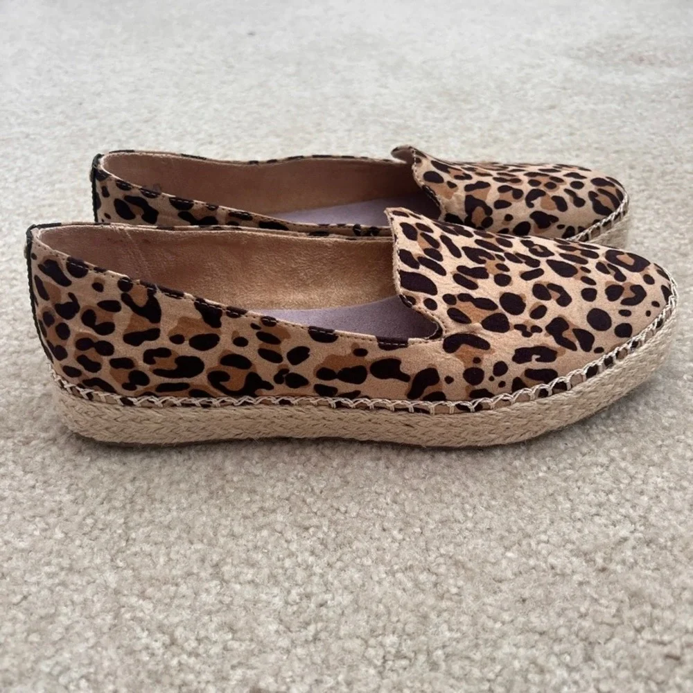 Dr.‎ Scholl's Leopard Espadrille Slip On Loafers Comfort Shoes Size 9.5